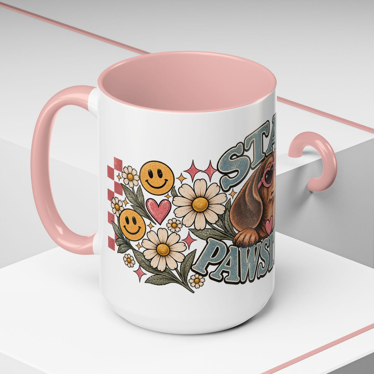 Stay Pawsitive Ceramic Mug - Full Wrap 🐾☕️