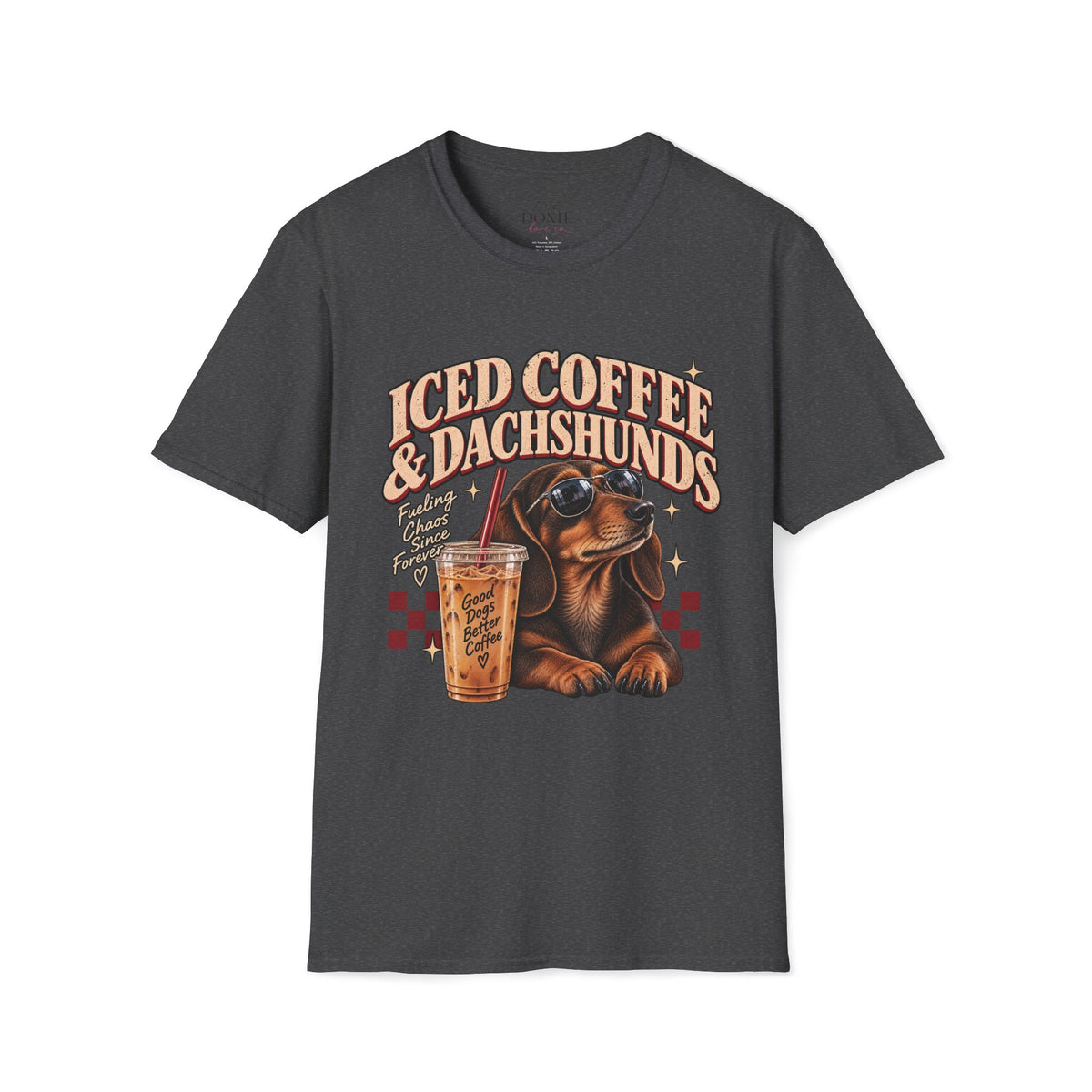 Iced Coffee & Dachshunds – Vintage Retro Graphic Tee