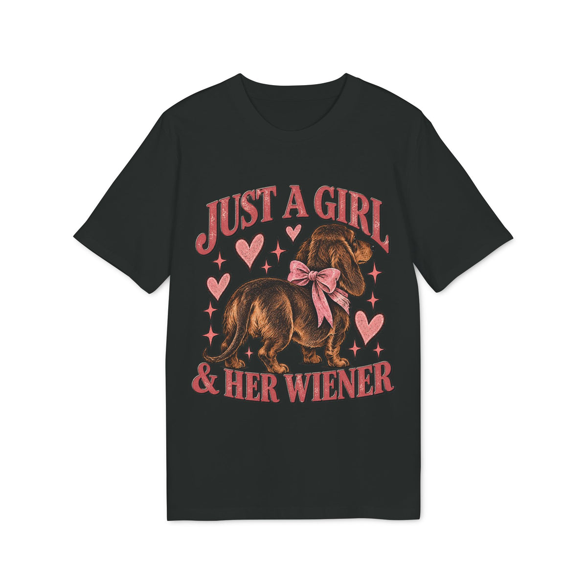 Just a Girl & Her Wiener — Vintage Dachshund Tee