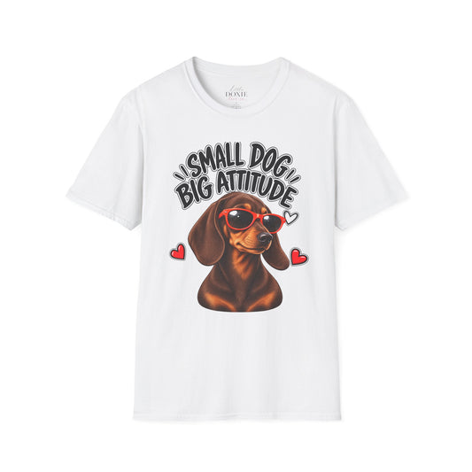 Dachshund Big Attitude T-Shirt — Chocolate&Tan
