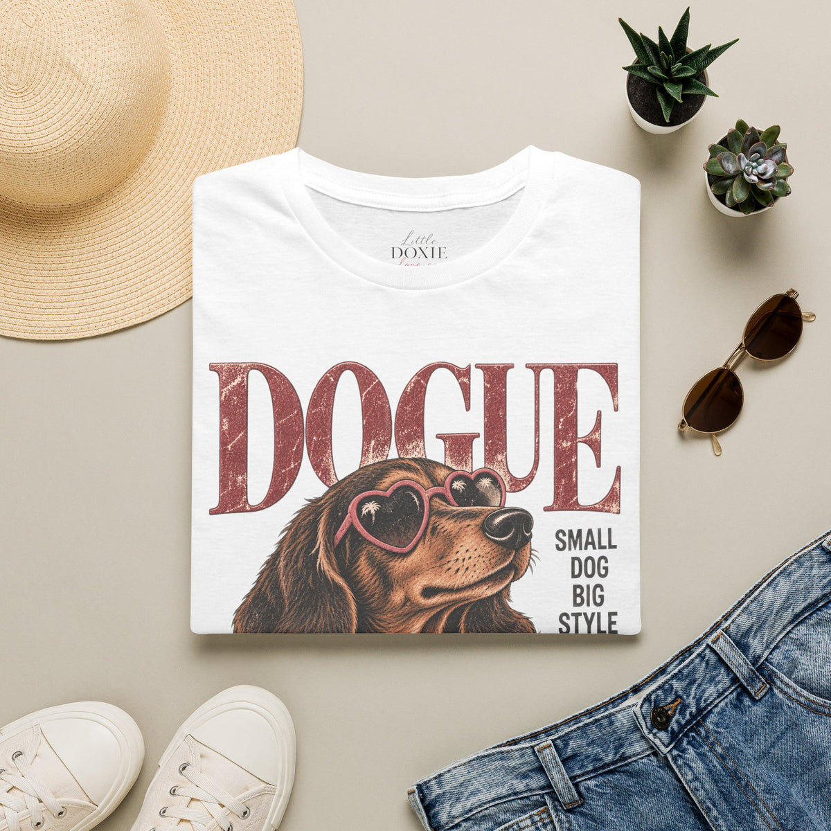 Dogue Dachshund – Small Dog Big Style Vintage Graphic Tee