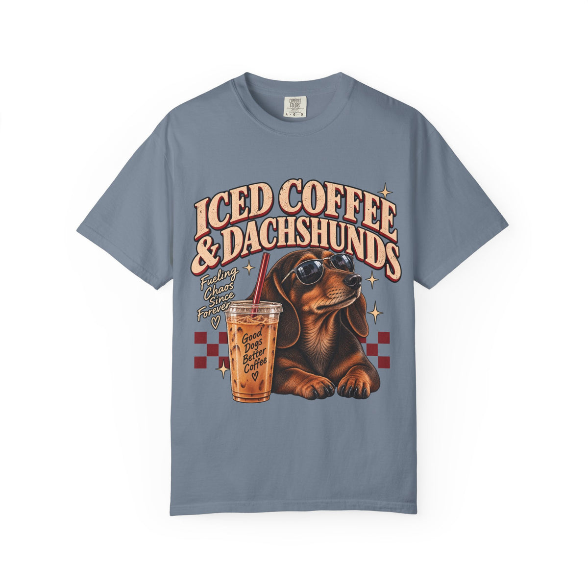 Iced Coffee & Dachshunds – Vintage Retro Graphic Tee