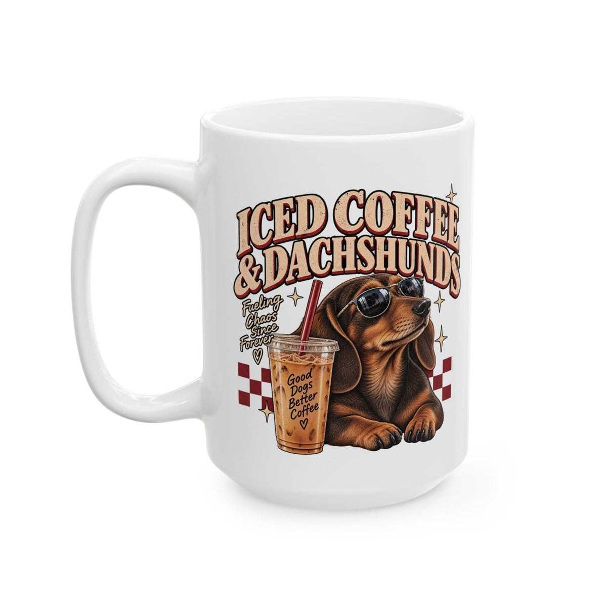 Iced Coffee & Dachshund Ceramic Mug - Classic 🐾☕️