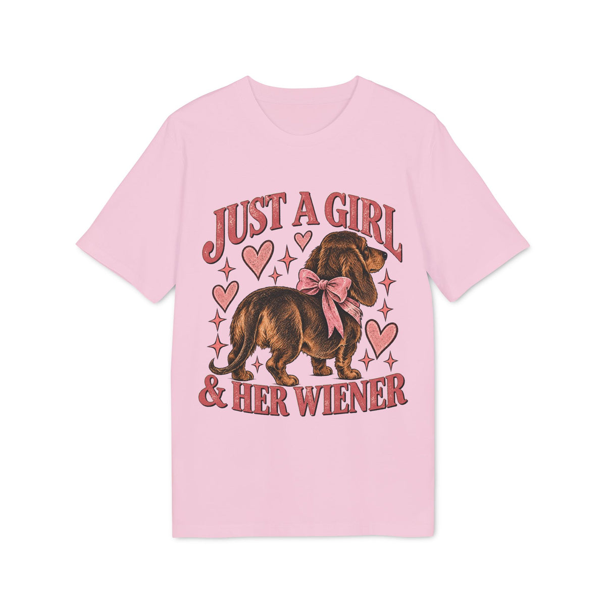 Just a Girl & Her Wiener — Vintage Dachshund Tee