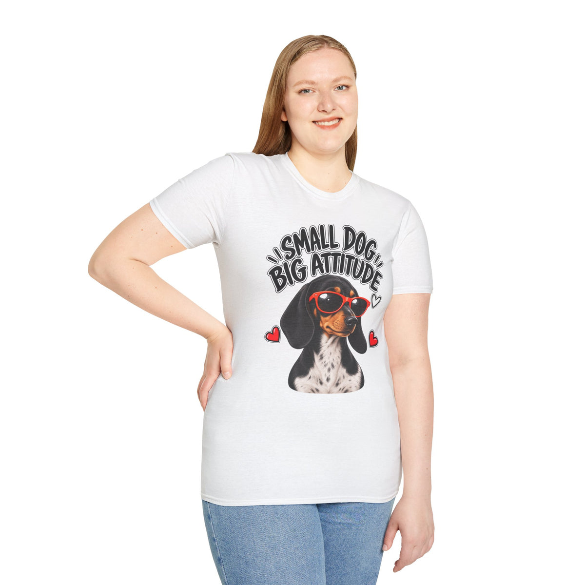 Dachshund Big Attitude T-Shirt — Piebald