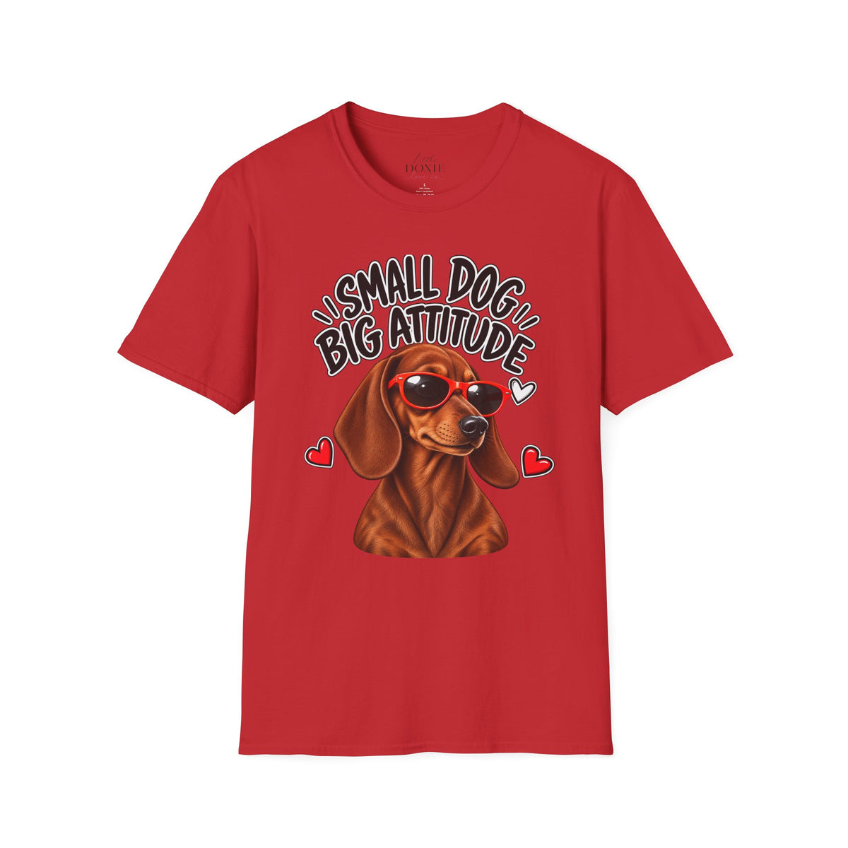 Dachshund Big Attitude T-Shirt — Red