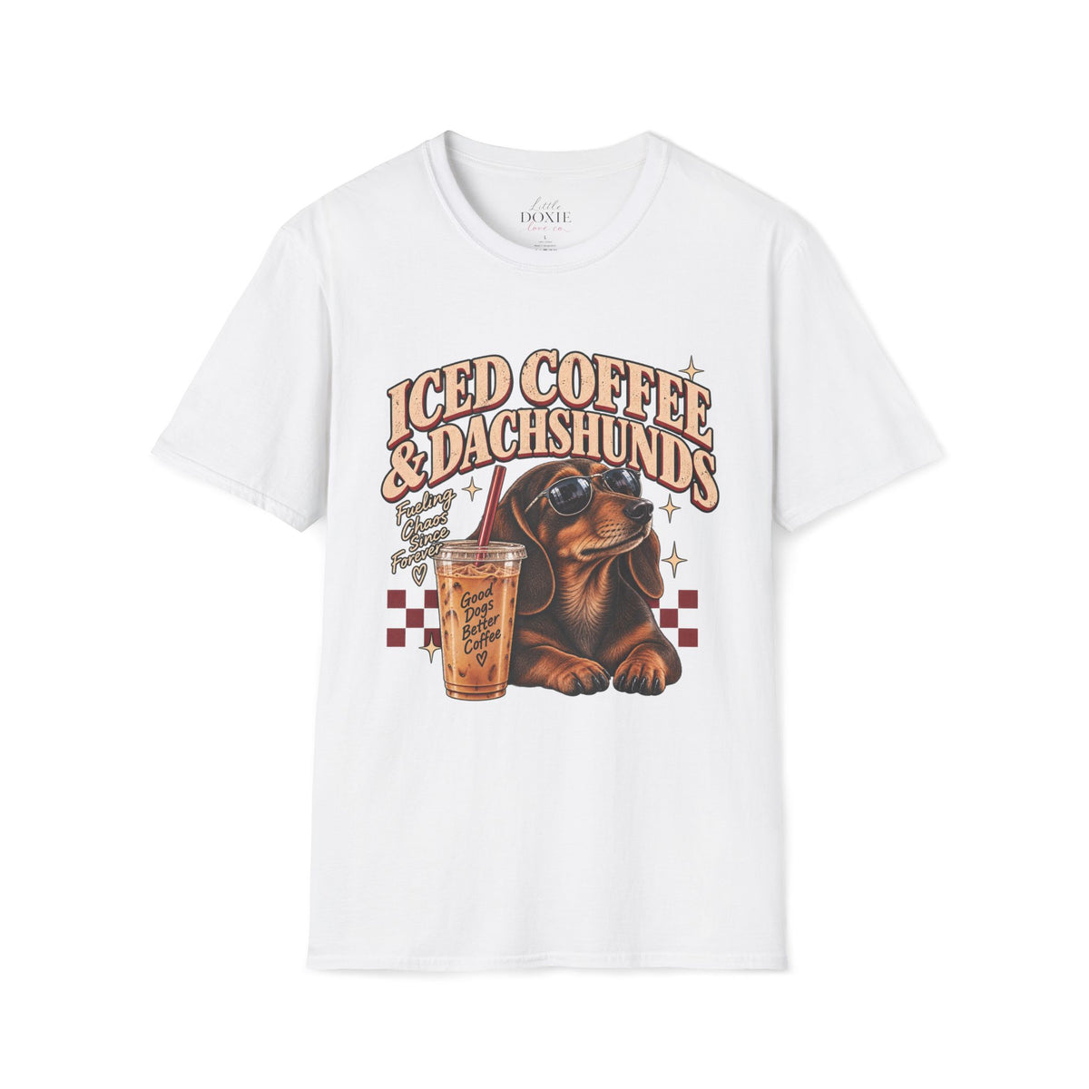 Iced Coffee & Dachshunds – Vintage Retro Graphic Tee