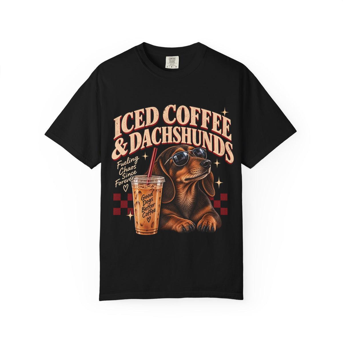 Iced Coffee & Dachshunds – Vintage Retro Graphic Tee