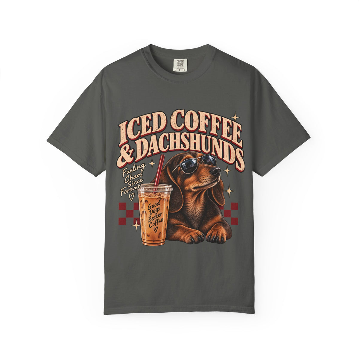 Iced Coffee & Dachshunds – Vintage Retro Graphic Tee