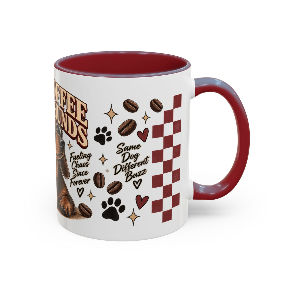 Iced Coffee & Dachshund Ceramic Mug - Full Wrap 🐾☕️