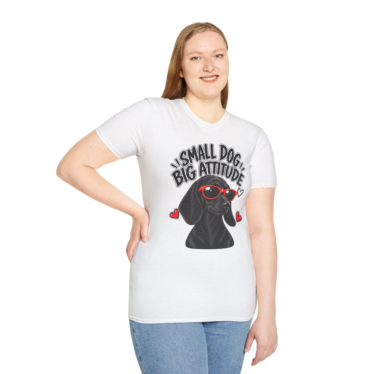 Dachshund Big Attitude T-Shirt — Black