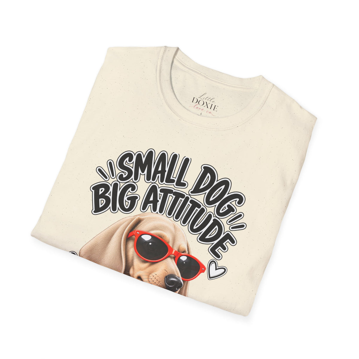 Dachshund Big Attitude T-Shirt — Cream