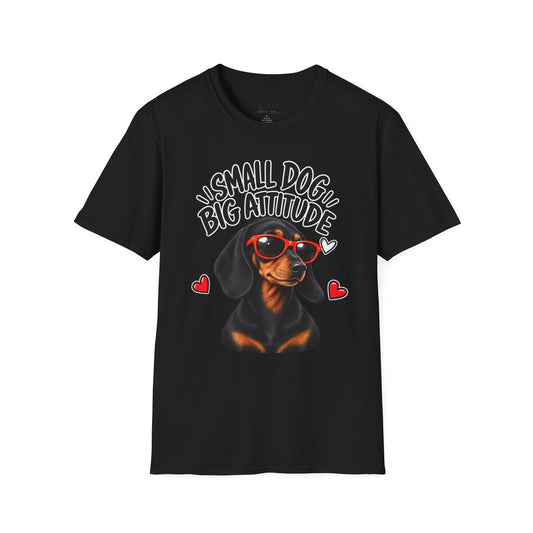 Dachshund Big Attitude T-Shirt — Black&Tan