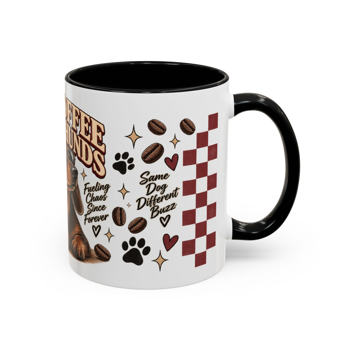 Iced Coffee & Dachshund Ceramic Mug - Full Wrap 🐾☕️