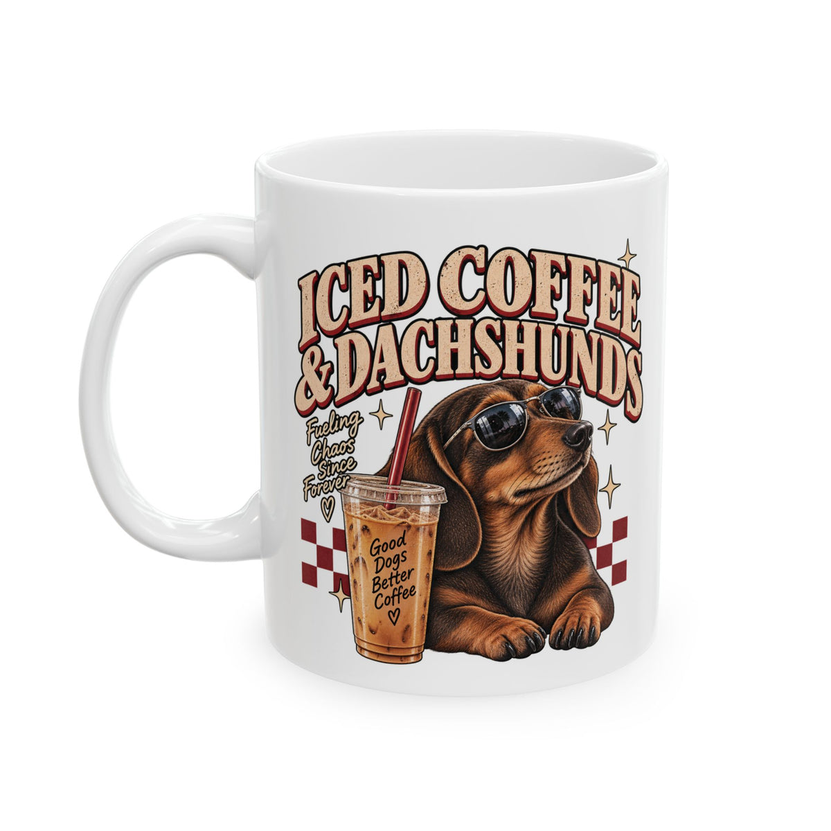 Iced Coffee & Dachshund Ceramic Mug - Classic 🐾☕️