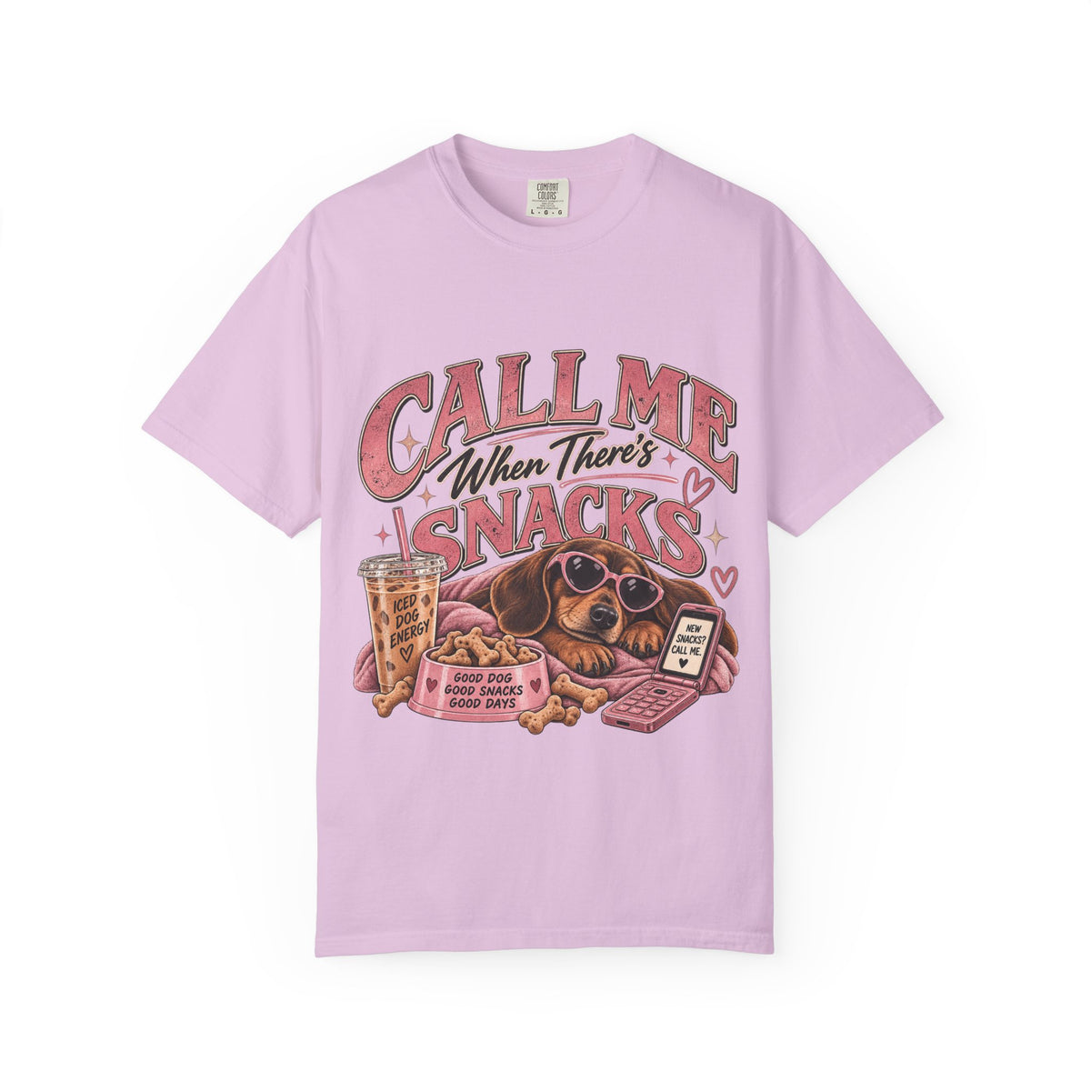 Call Me When There’s Snacks – Funny Dachshund Vintage Graphic Tee