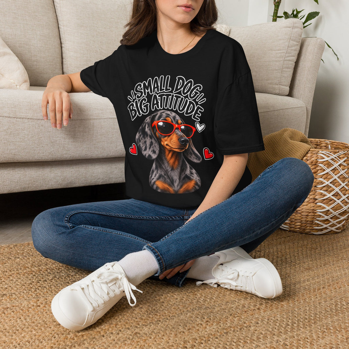 Dachshund Big Attitude T-Shirt — Dapple