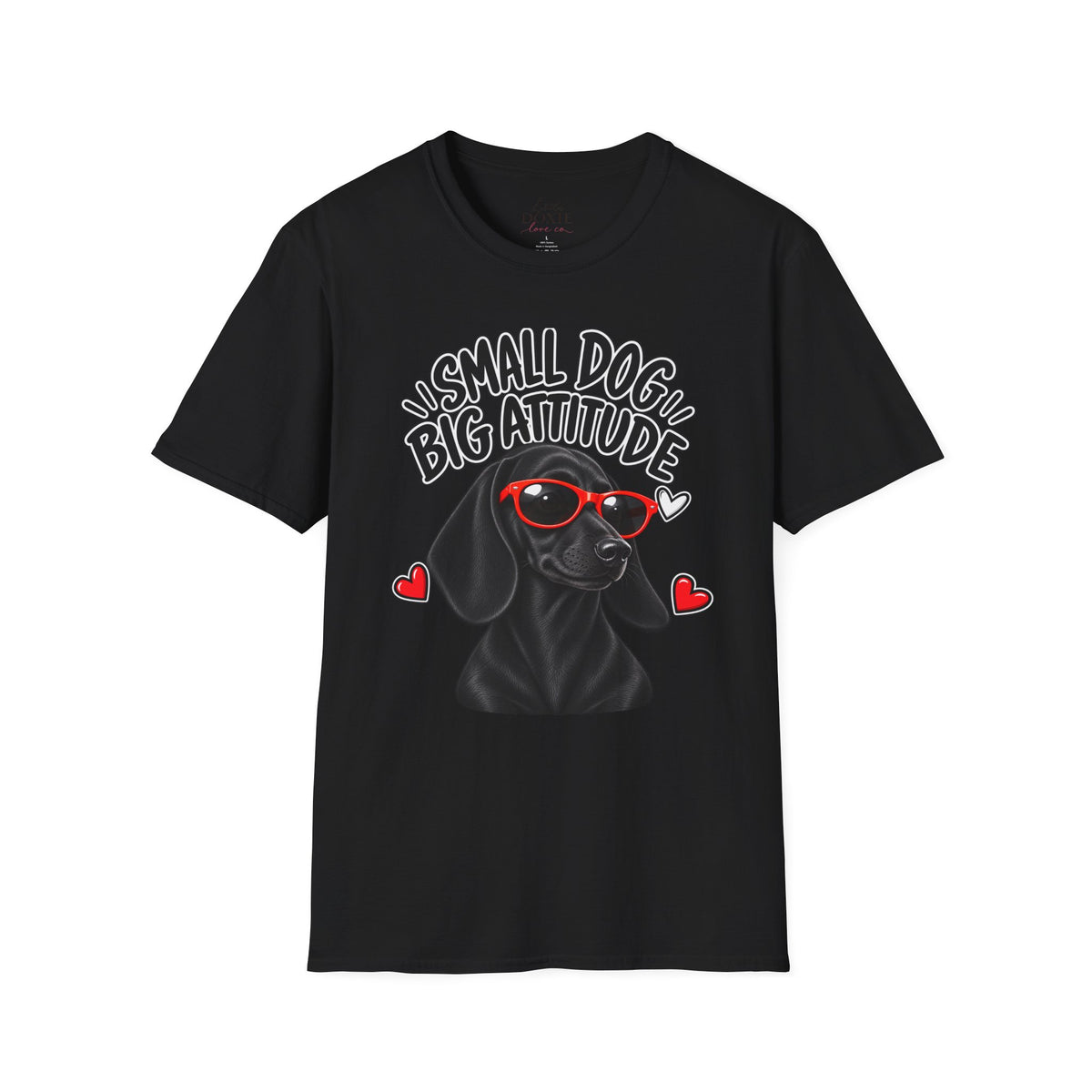 Dachshund Big Attitude T-Shirt — Black