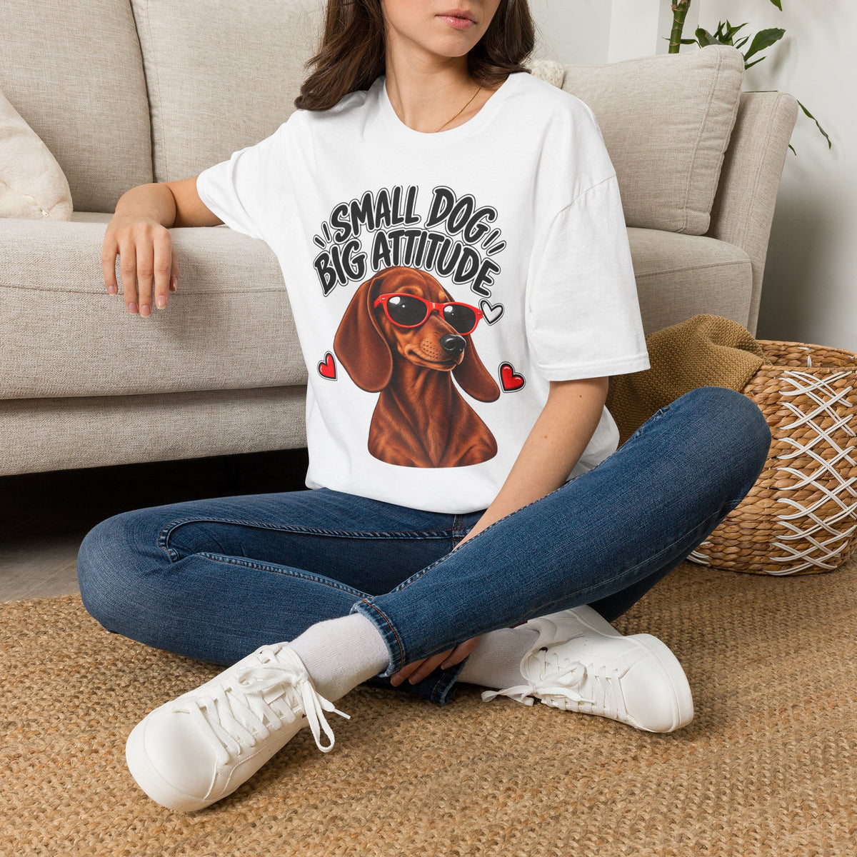 Dachshund Big Attitude T-Shirt — Red
