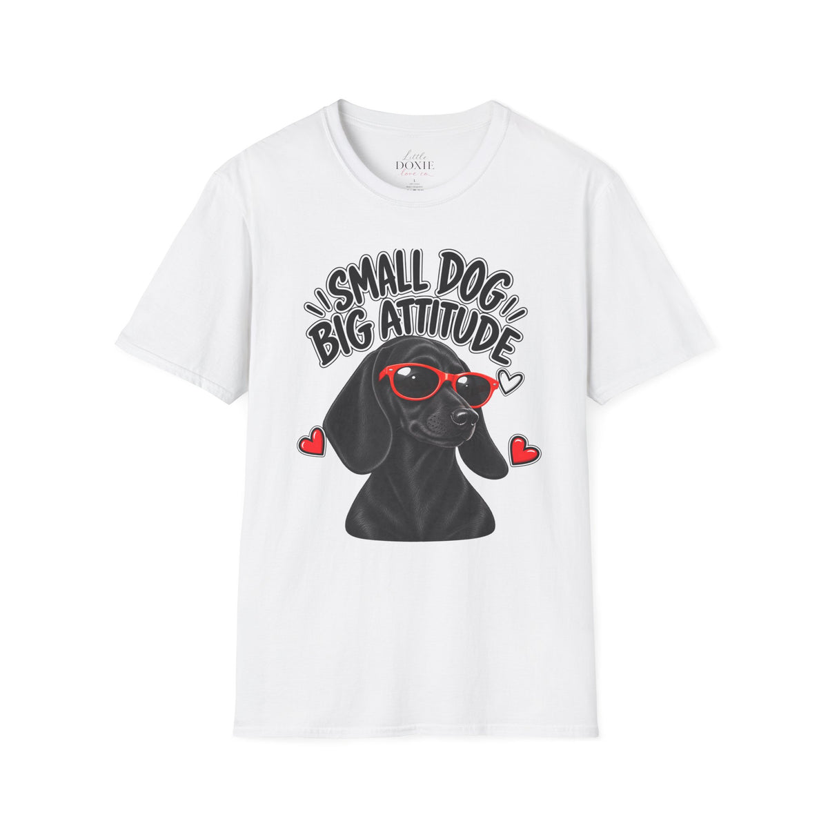 Dachshund Big Attitude T-Shirt — Black