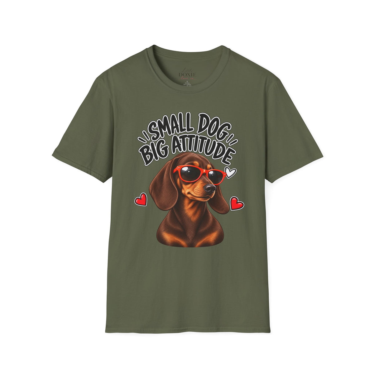 Dachshund Big Attitude T-Shirt — Chocolate&Tan