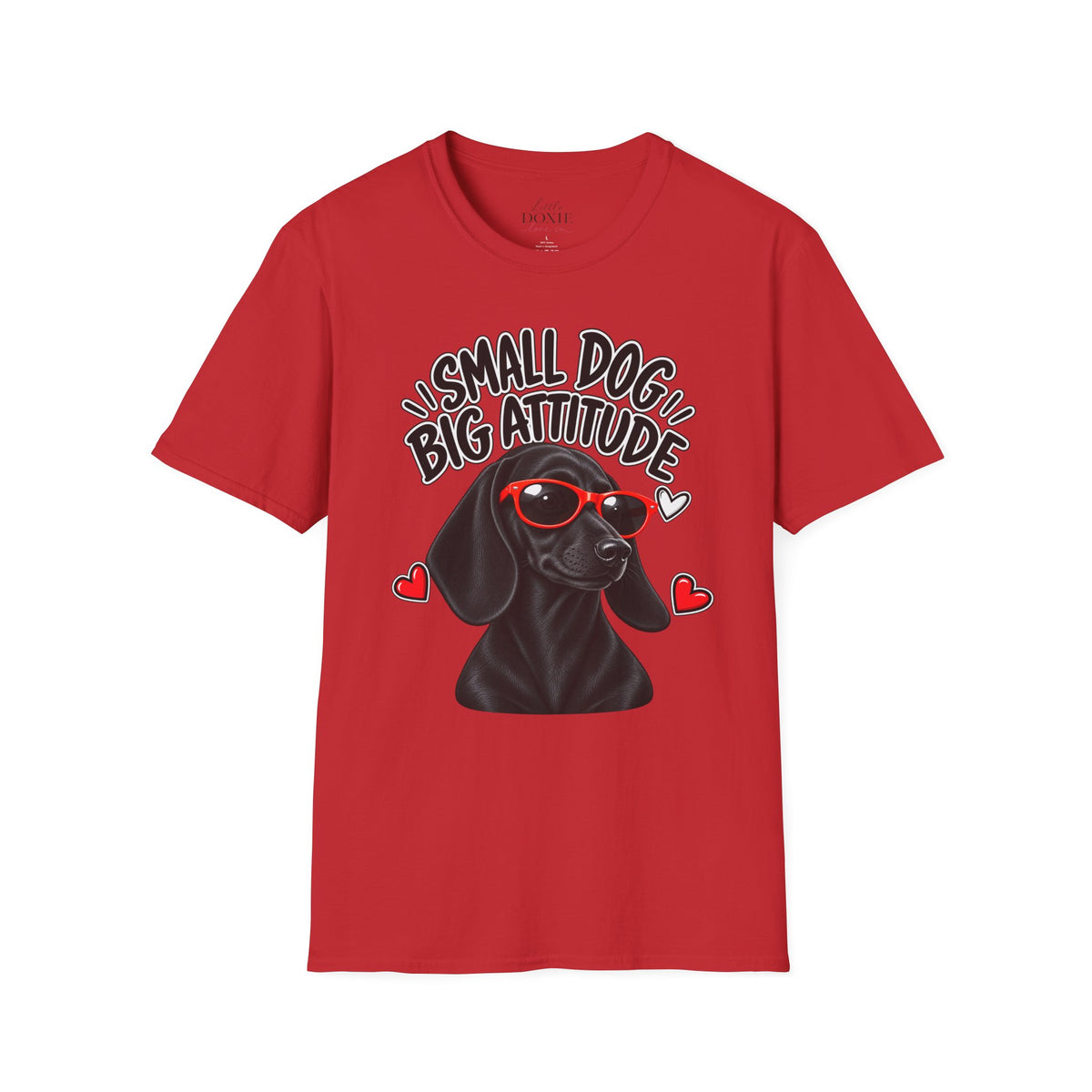 Dachshund Big Attitude T-Shirt — Black