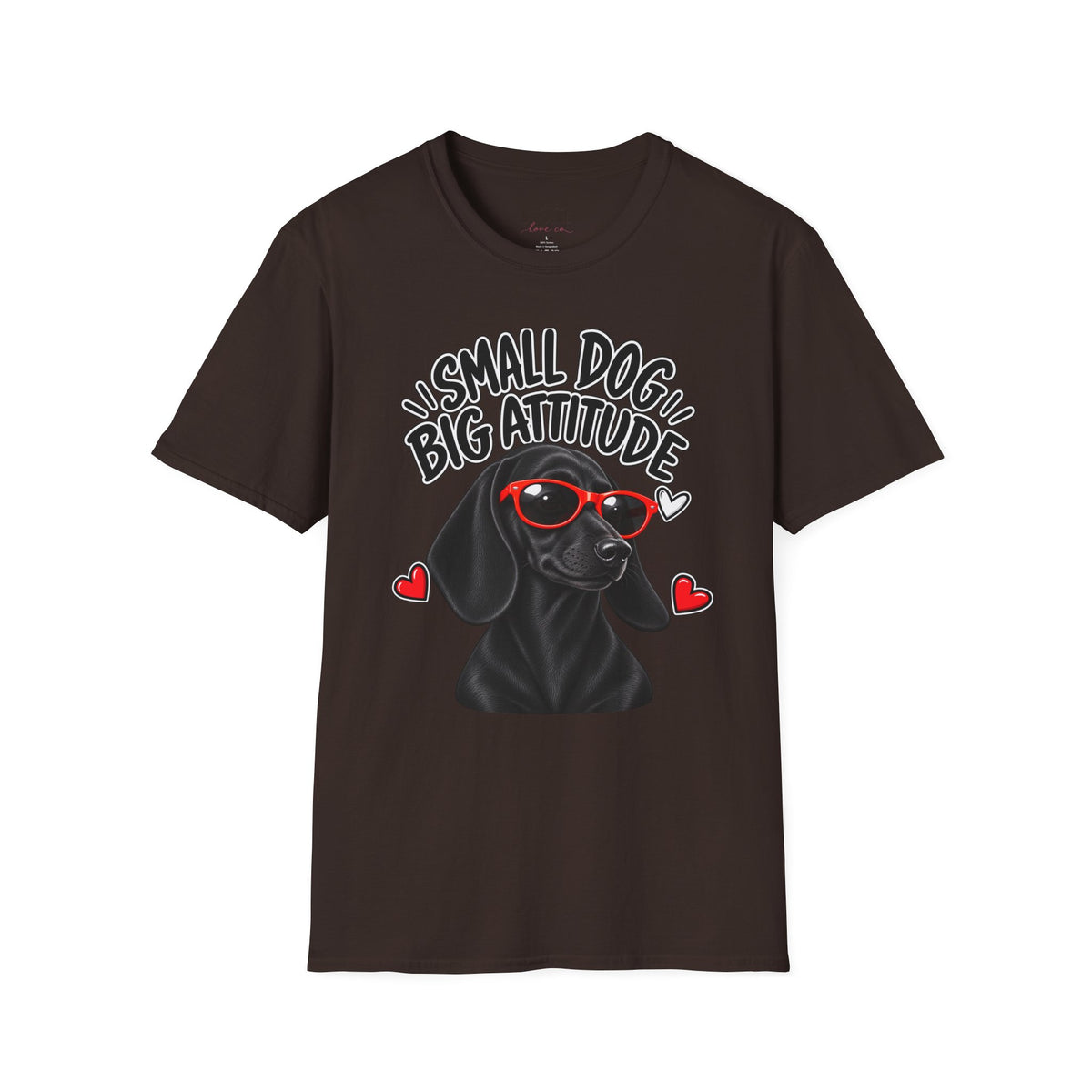 Dachshund Big Attitude T-Shirt — Black