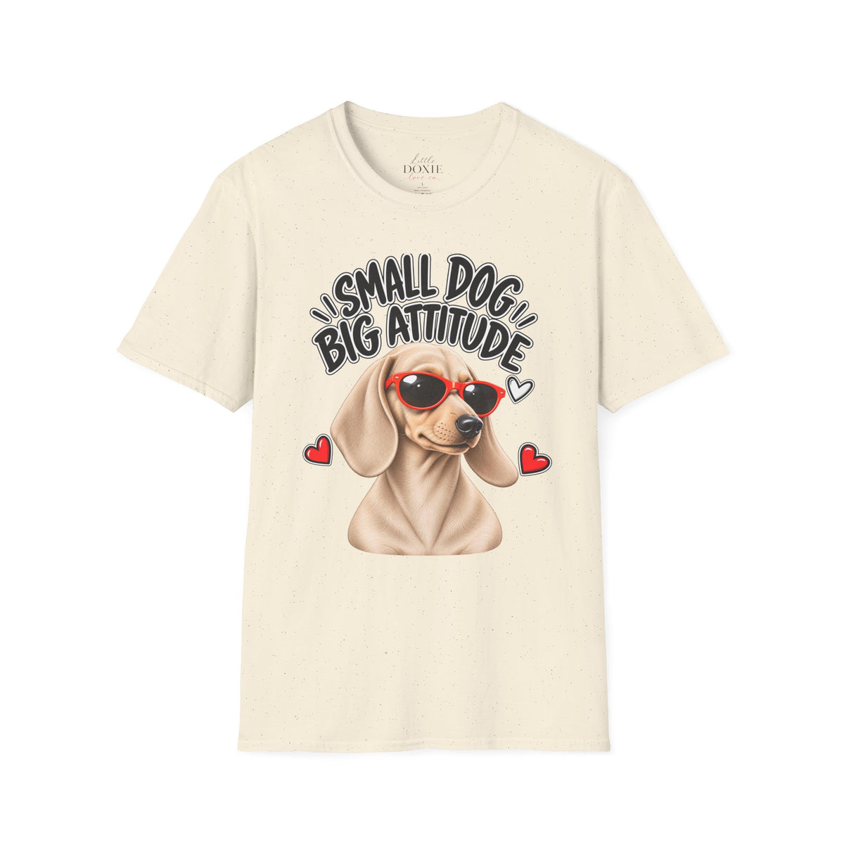 Dachshund Big Attitude T-Shirt — Cream