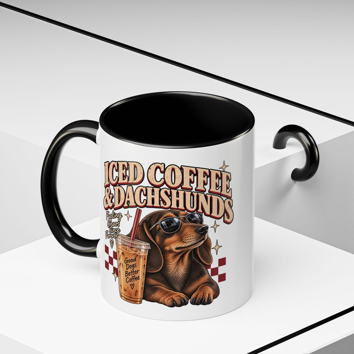 Iced Coffee & Dachshund Ceramic Mug - Classic 🐾☕️