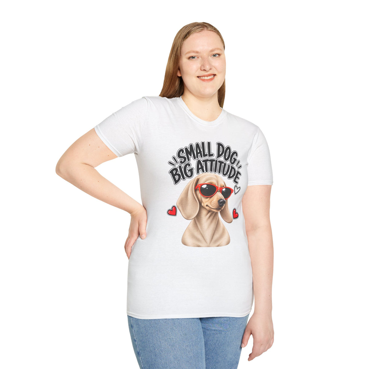 Dachshund Big Attitude T-Shirt — Cream