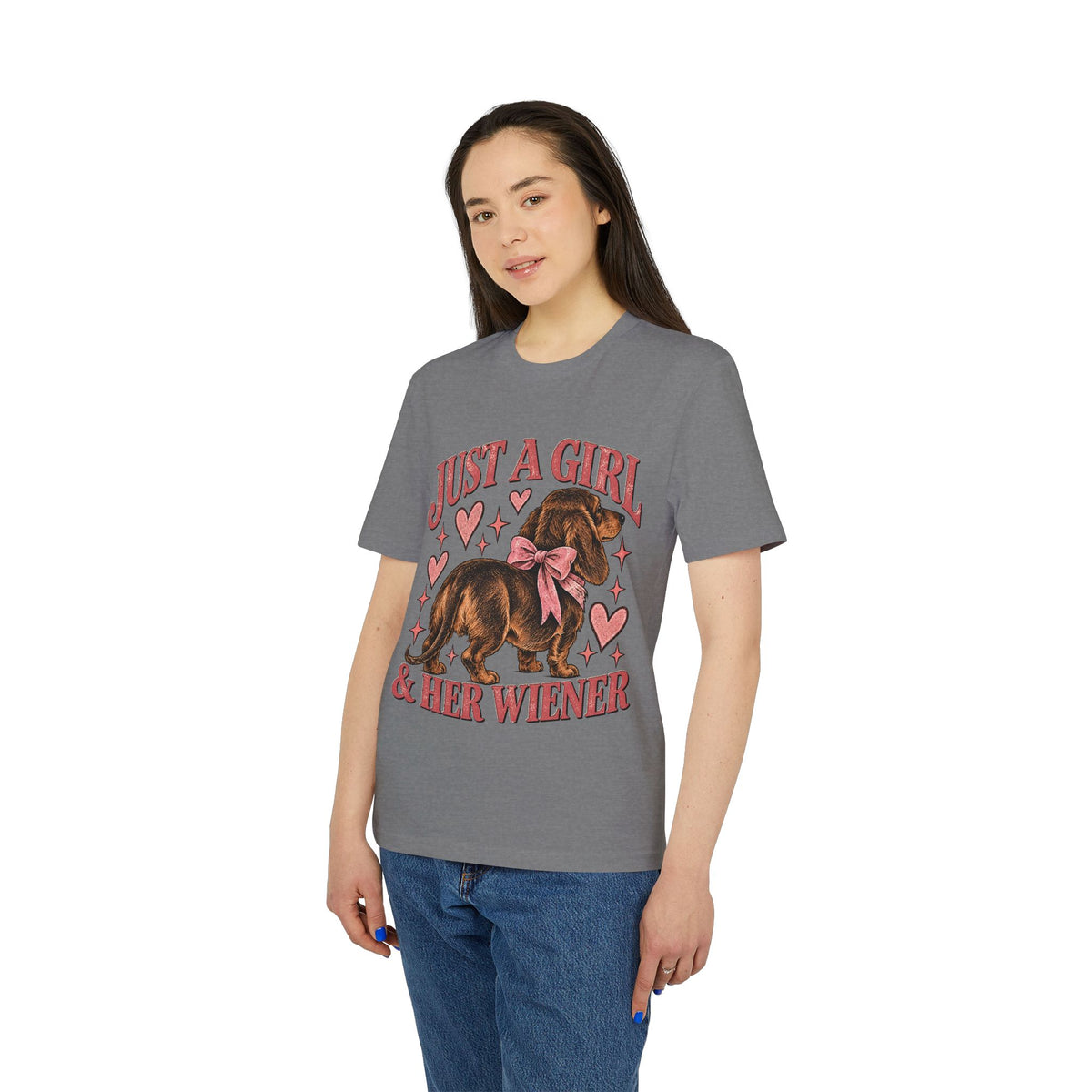 Just a Girl & Her Wiener — Vintage Dachshund Tee
