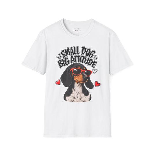 Dachshund Big Attitude T-Shirt — Piebald