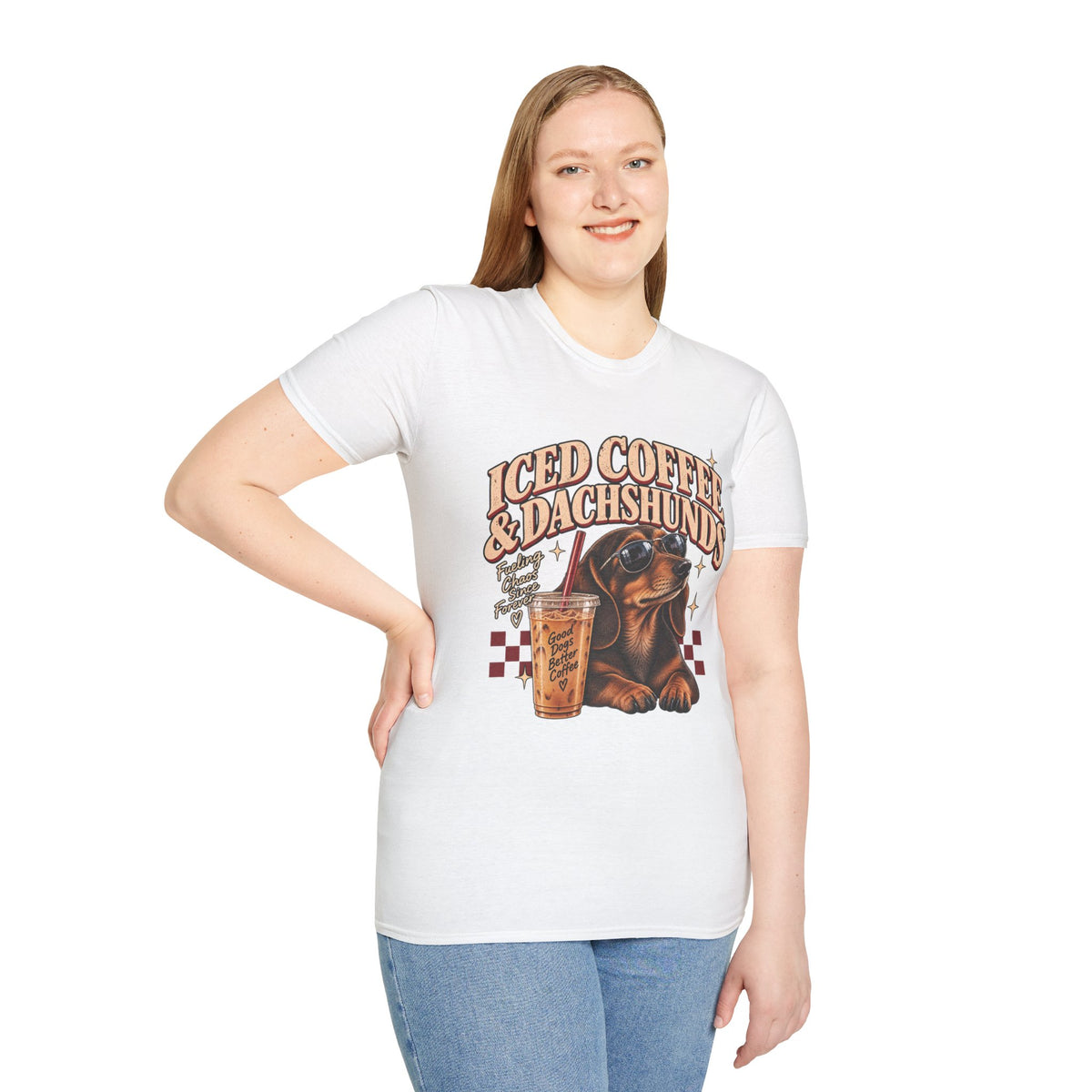 Iced Coffee & Dachshunds – Vintage Retro Graphic Tee