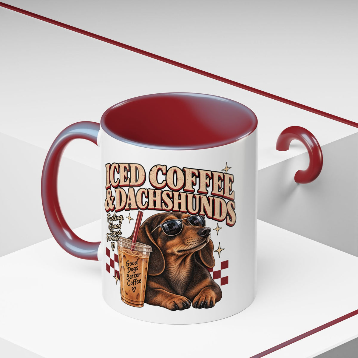 Iced Coffee & Dachshund Ceramic Mug - Classic 🐾☕️