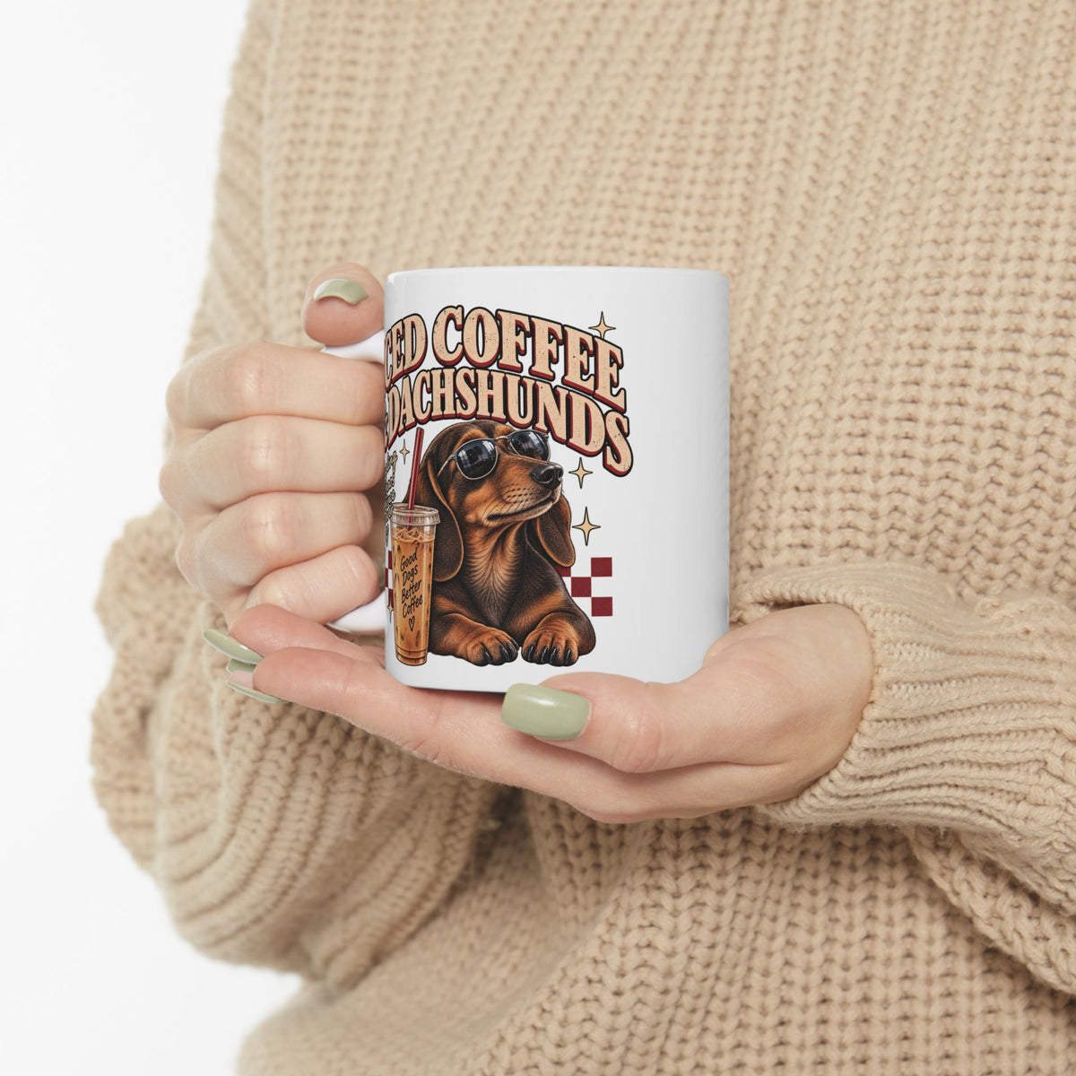 Iced Coffee & Dachshund Ceramic Mug - Classic 🐾☕️