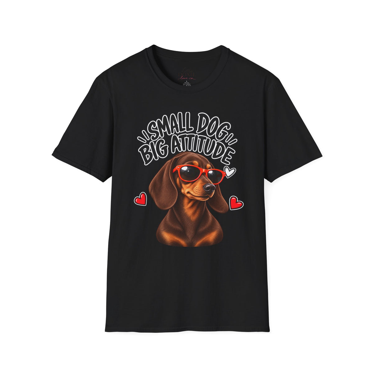 Dachshund Big Attitude T-Shirt — Chocolate&Tan