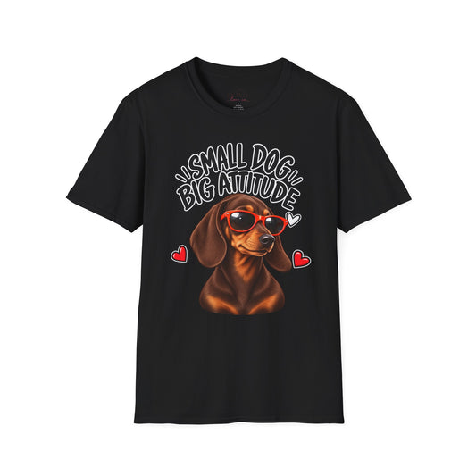 Dachshund Big Attitude T-Shirt — Chocolate&Tan