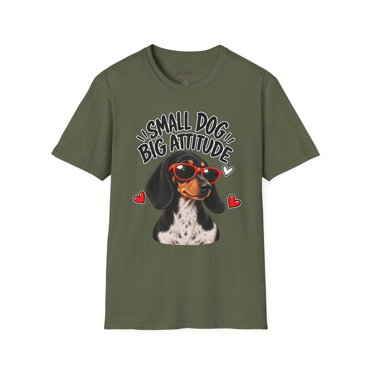 Dachshund Big Attitude T-Shirt — Piebald