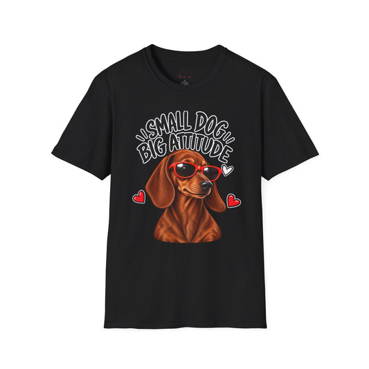 Dachshund Big Attitude T-Shirt — Red