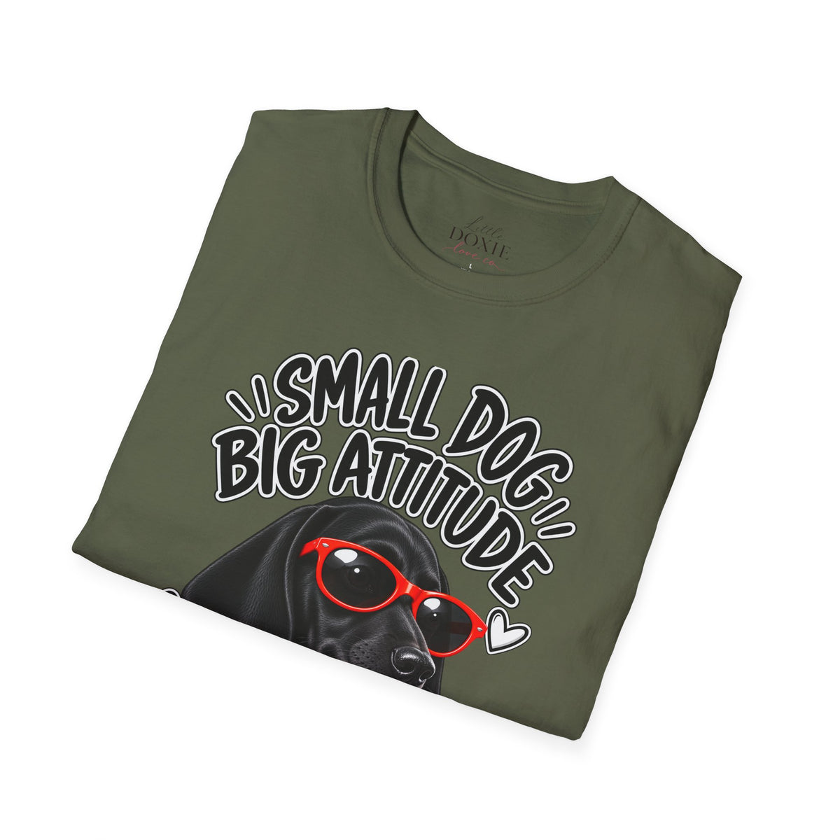 Dachshund Big Attitude T-Shirt — Black