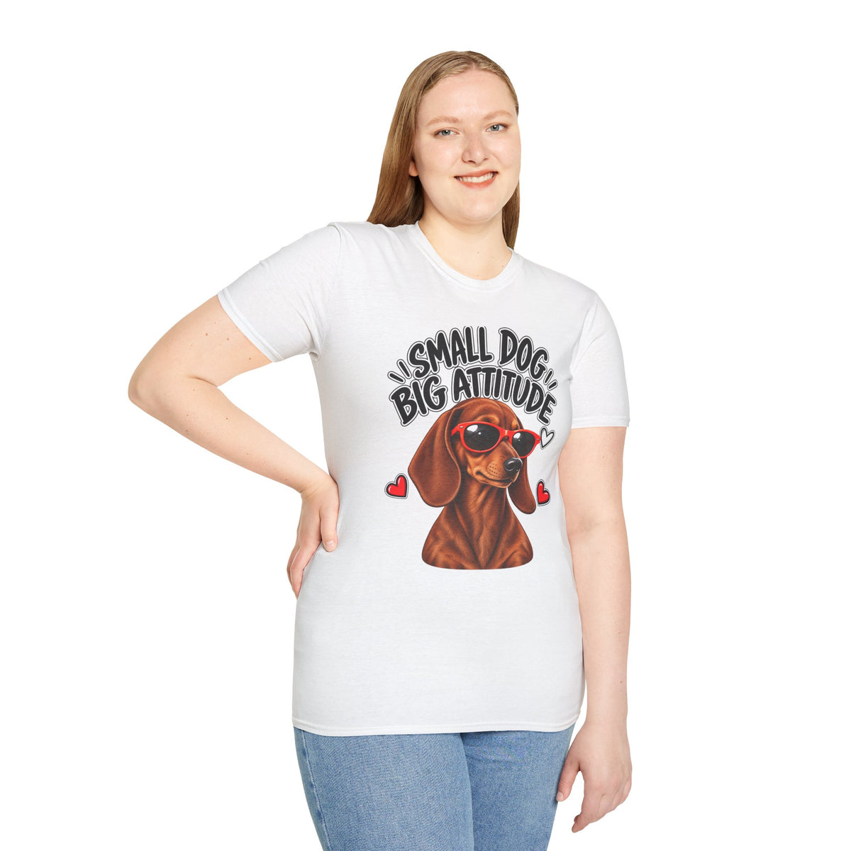 Dachshund Big Attitude T-Shirt — Red