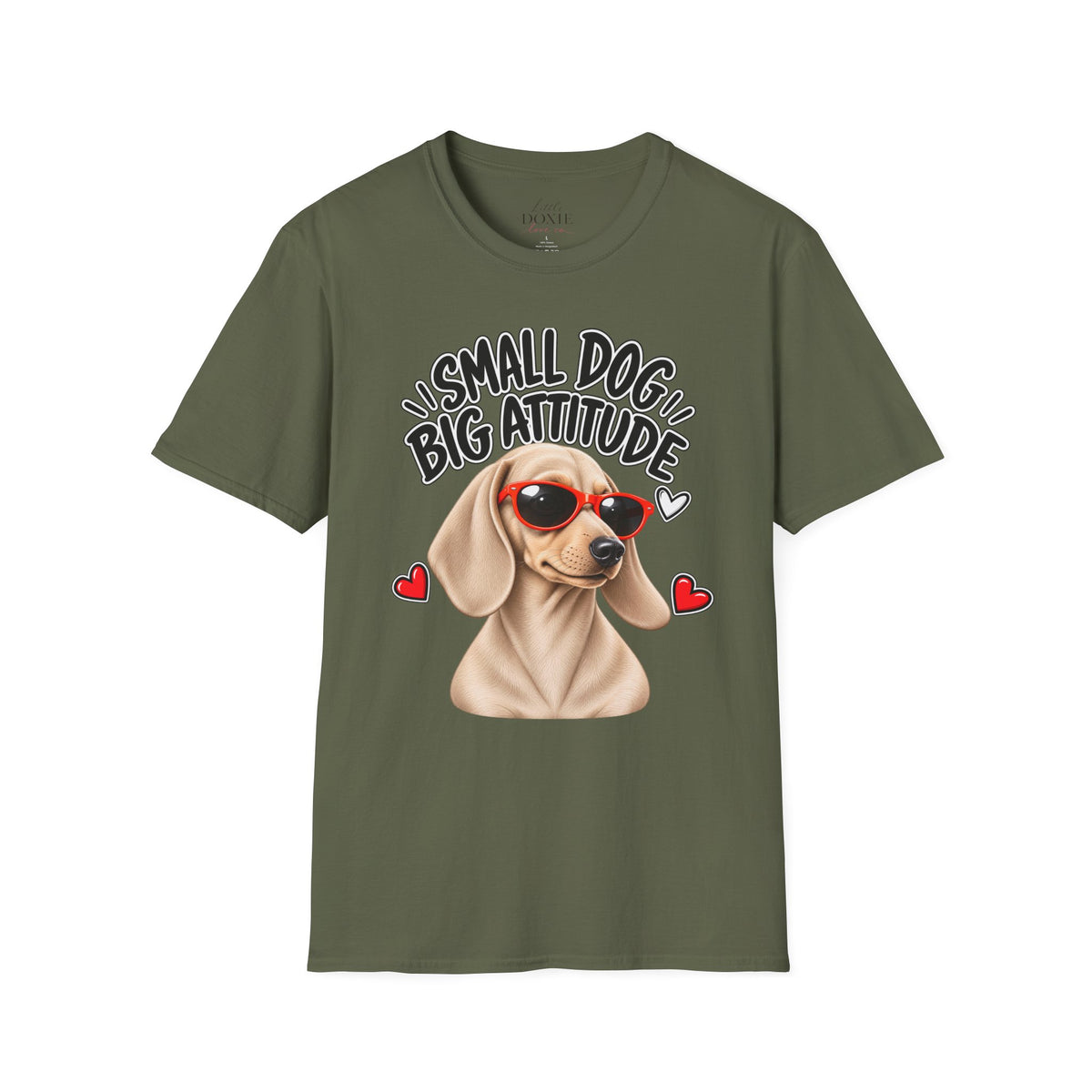 Dachshund Big Attitude T-Shirt — Cream