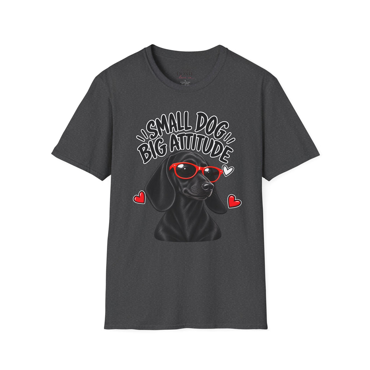 Dachshund Big Attitude T-Shirt — Black
