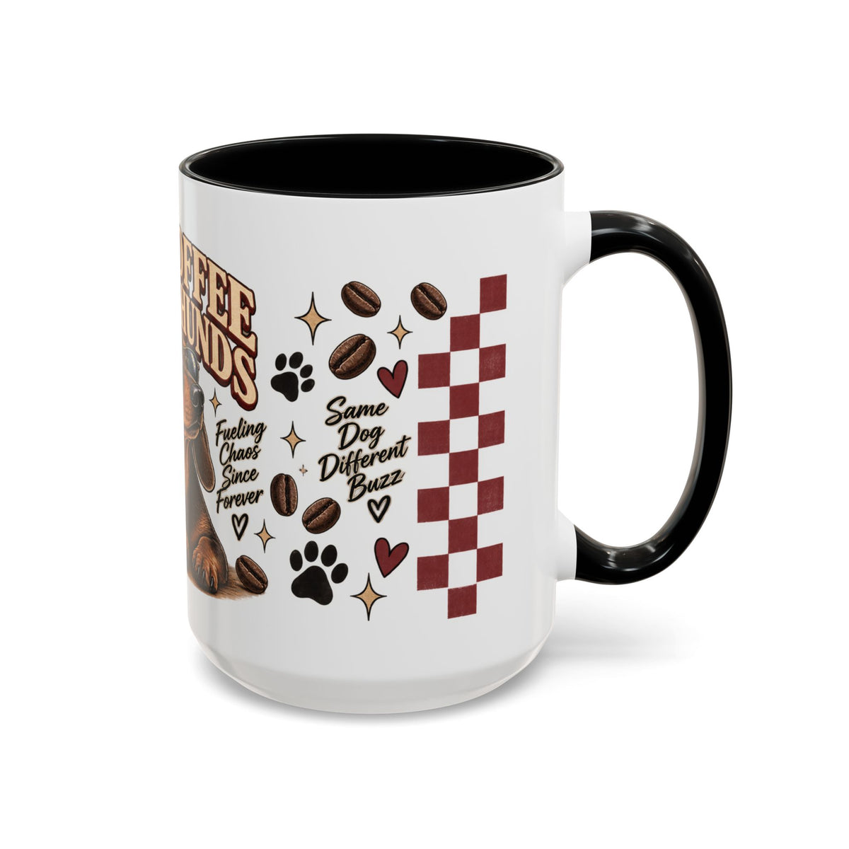 Iced Coffee & Dachshund Ceramic Mug - Full Wrap 🐾☕️