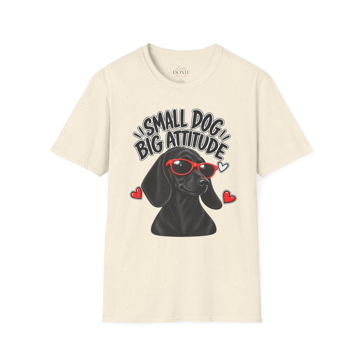 Dachshund Big Attitude T-Shirt — Black