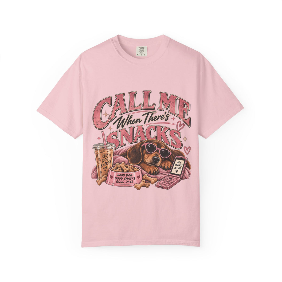 Call Me When There’s Snacks – Funny Dachshund Vintage Graphic Tee