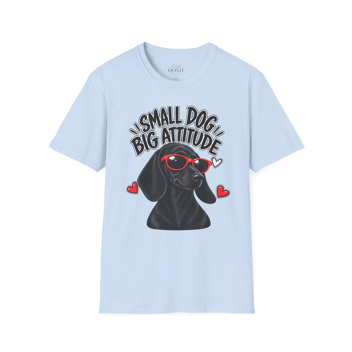 Dachshund Big Attitude T-Shirt — Black