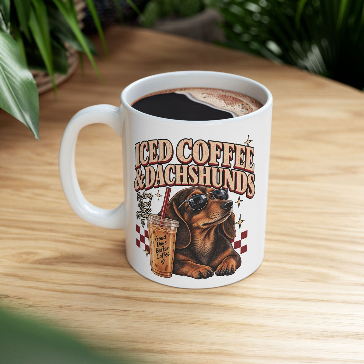 Iced Coffee & Dachshund Ceramic Mug - Classic 🐾☕️