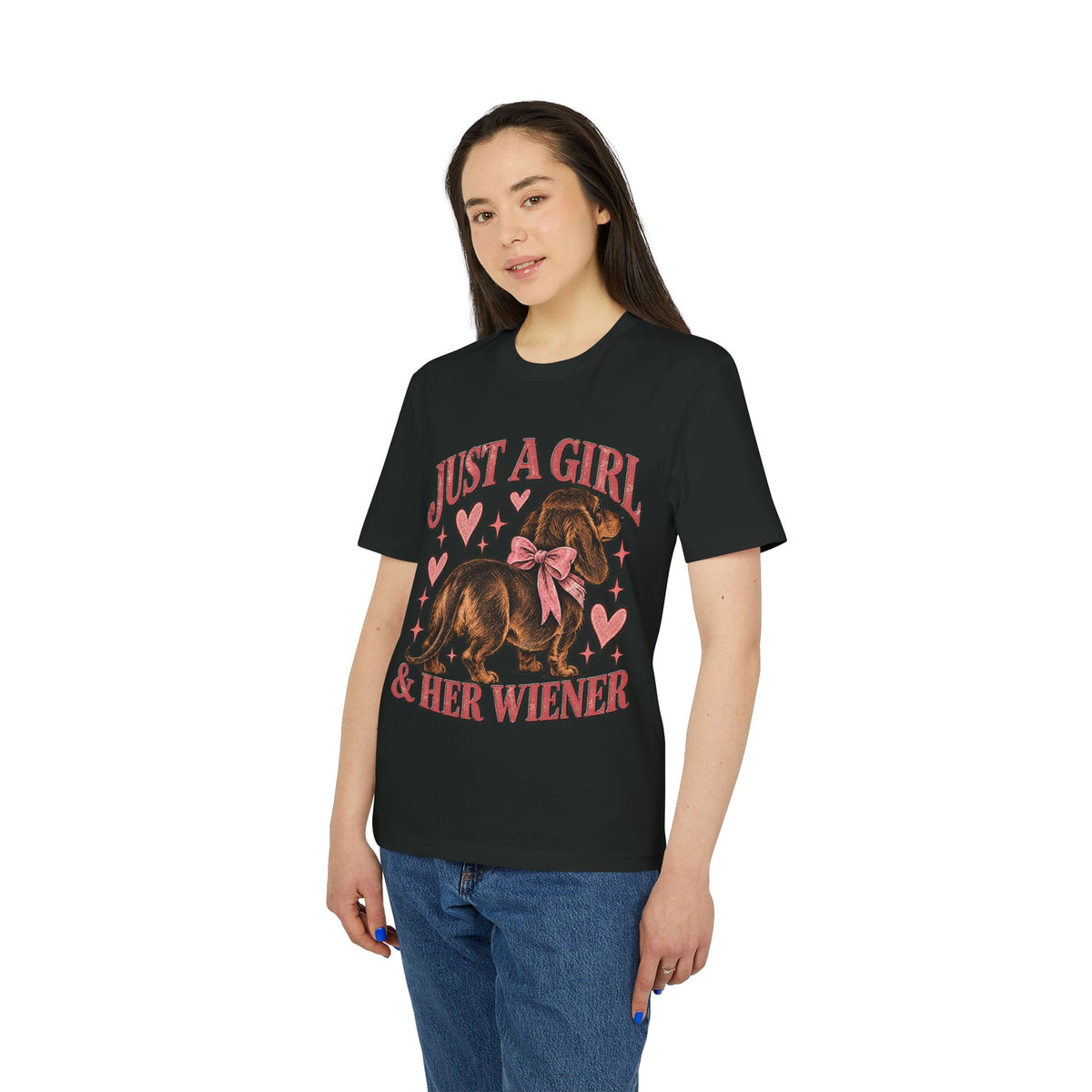 Just a Girl & Her Wiener — Vintage Dachshund Tee
