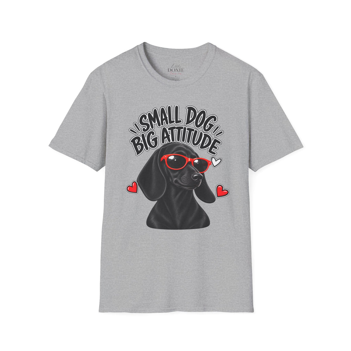 Dachshund Big Attitude T-Shirt — Black